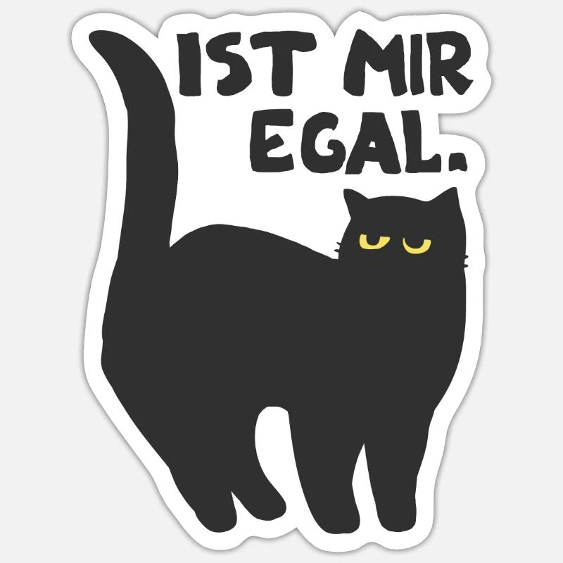 faule Katze Kätzchen Spruch Geschenkidee Katzen - Sticker Größe S (10 x 10 cm) - Mattweiß