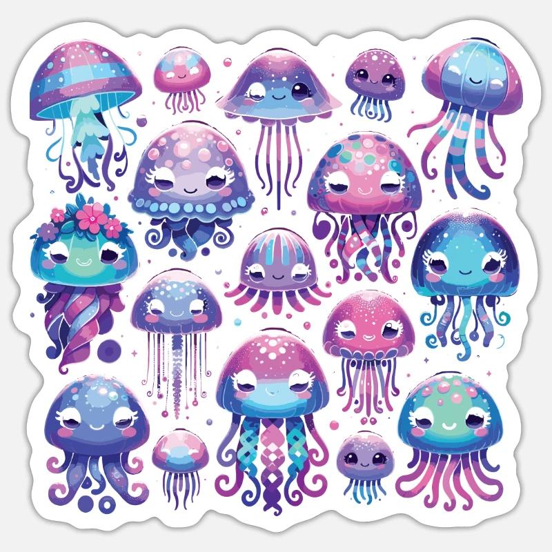 Jellyfish Sticker size S (10 x 10 cm)