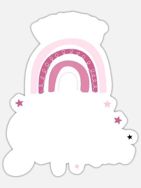 Ich werde große Schwester 2025 Regenbogen Süß - Sticker Größe S (10 x 10 cm) - Mattweiß