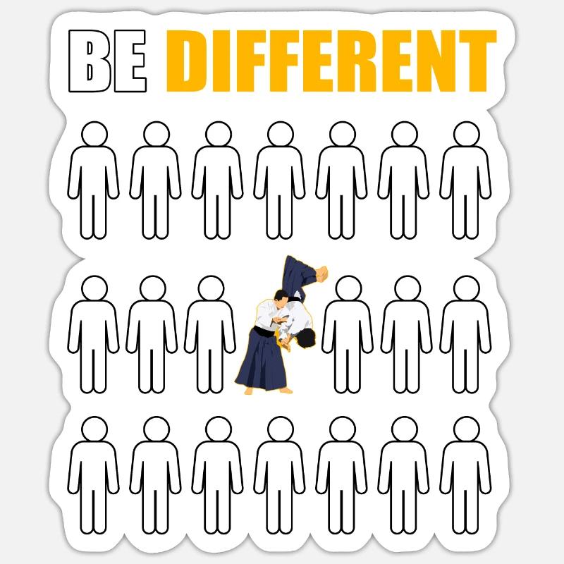 Be Different Aikido - Sticker size S (10 x 10 cm) - white matte