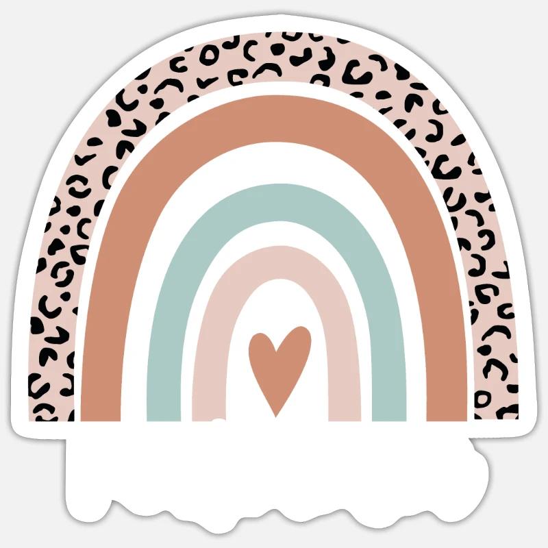 Performer Arc-en-ciel Léopard Interprète drôle Sticker taille S (10 x 10 cm)