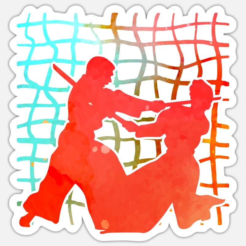 Aikido - Sticker Größe S (10 x 10 cm) - Mattweiß