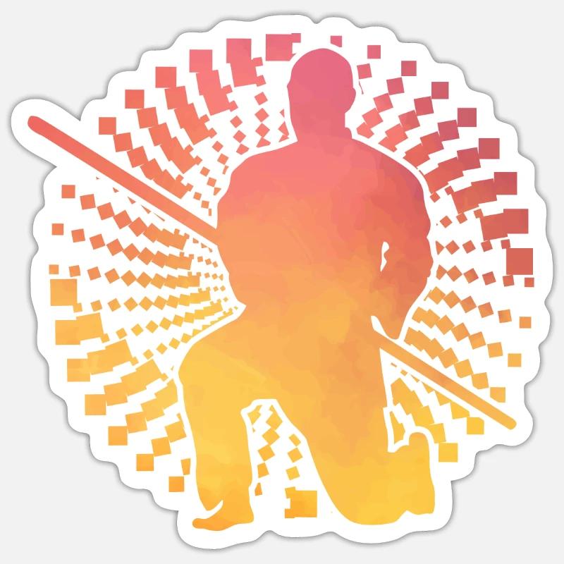 Aïkido - Sticker taille S (10 x 10 cm) - blanc mat