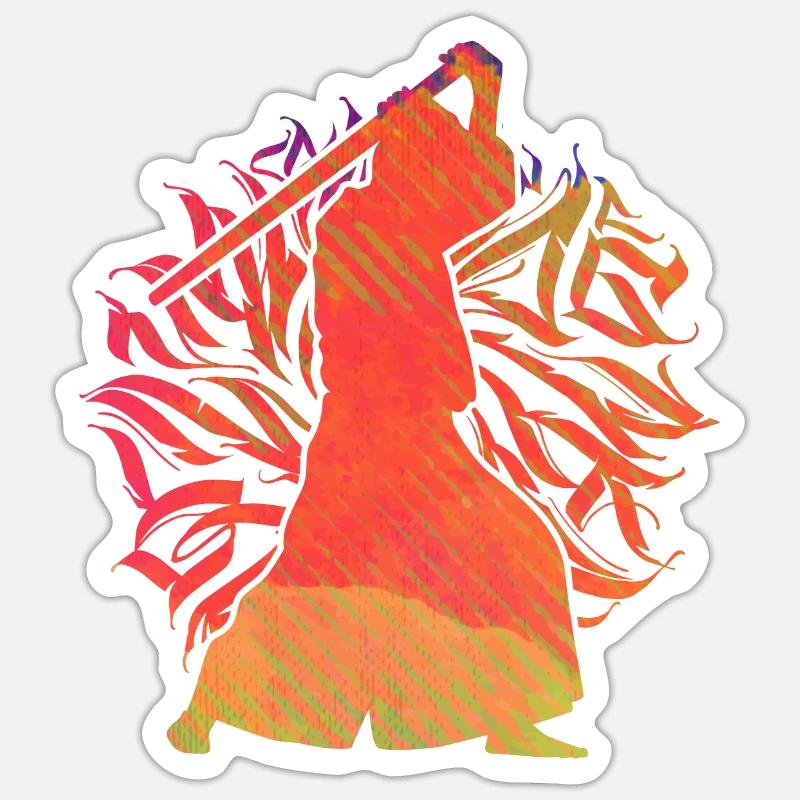 Aïkido - Sticker taille S (10 x 10 cm) - blanc mat