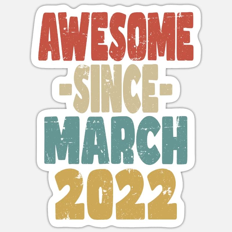 Génial mars 2022 - Sticker taille S (10 x 10 cm) - blanc mat