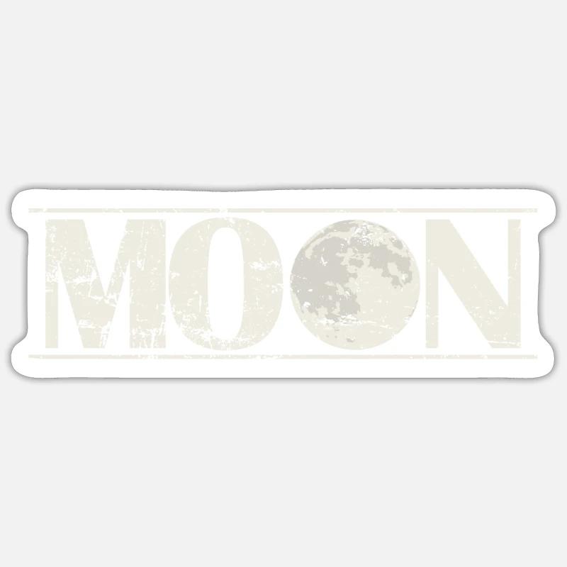 Moon Night Sky - Sticker size S (10 x 10 cm) - white matte
