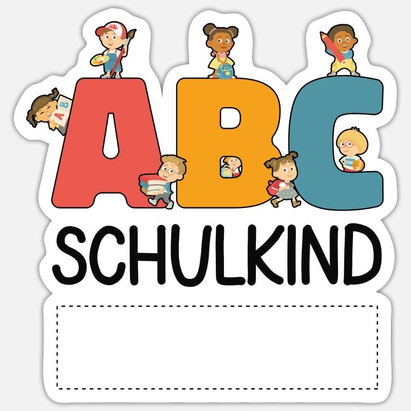 ABC Schulkind Personalisierbar Einschulung Schule Sticker Größe S (10 x 10 cm)