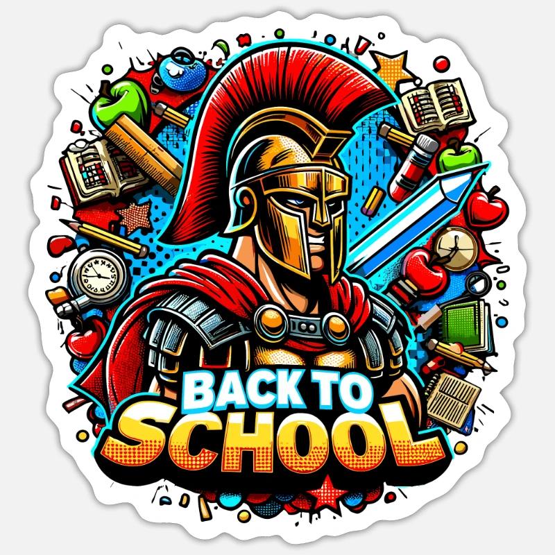 Gladiator-schullehrer Des Antiken Roms - Sticker Größe S (10 x 10 cm) - Mattweiß