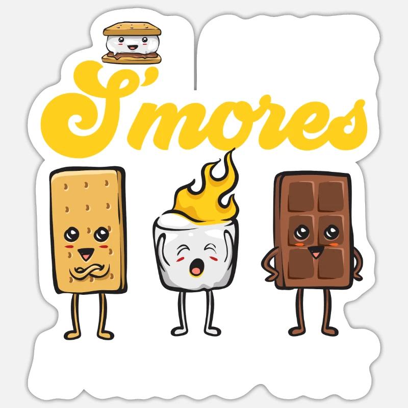 S'more Campfire Marshmallow Camping Sticker taille S (10 x 10 cm)