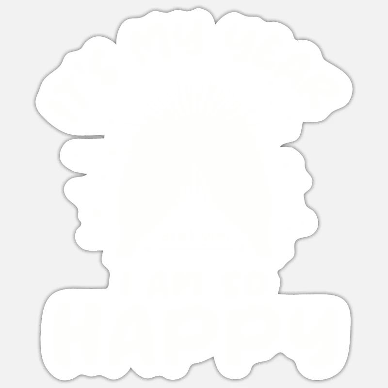 Oui, je suis heureux - Sticker taille S (10 x 10 cm) - blanc mat