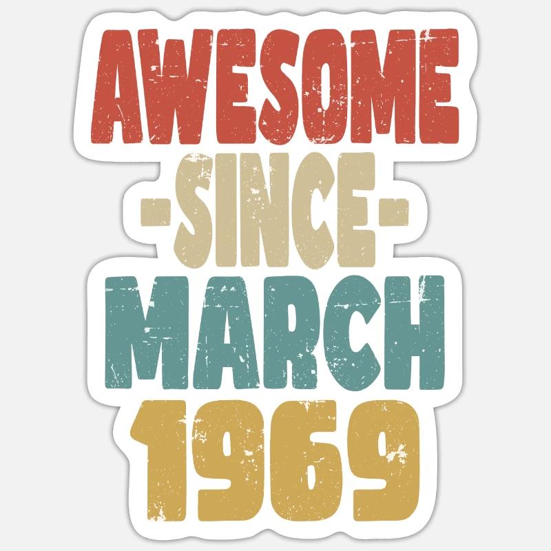 Génial mars 1969 - Sticker taille S (10 x 10 cm) - blanc mat