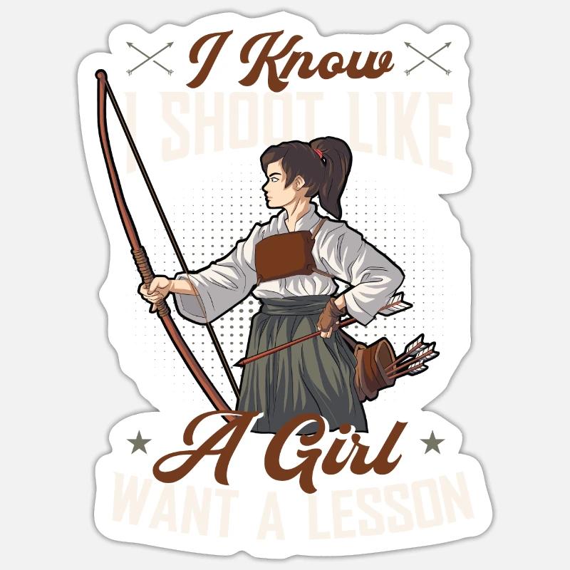 Arc de tir à l’arc - Sticker taille S (10 x 10 cm) - blanc mat