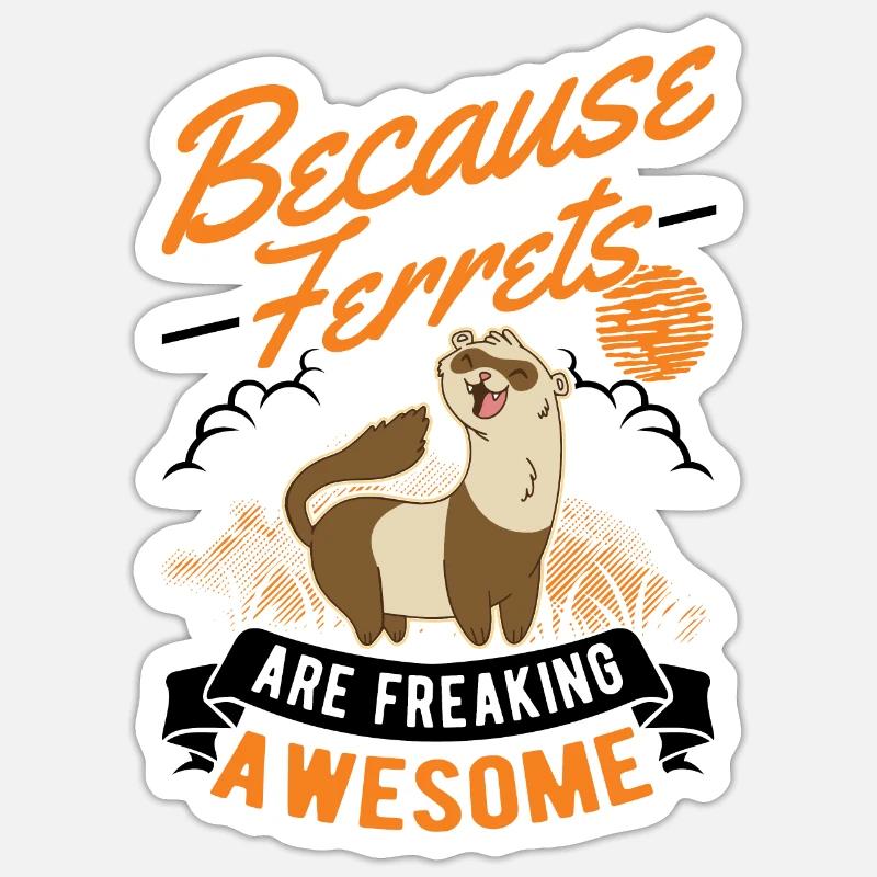 Ferret Gift - Sticker size S (10 x 10 cm) - white matte