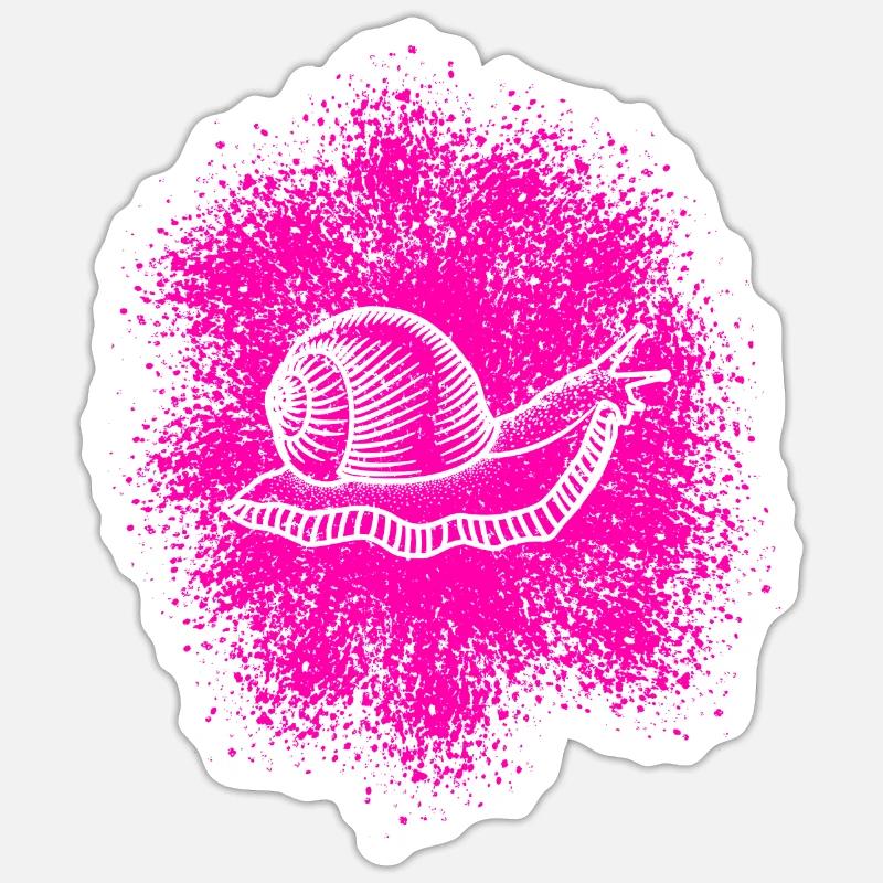 Cute snail with snail shell - Sticker size S (10 x 10 cm) - white matte
