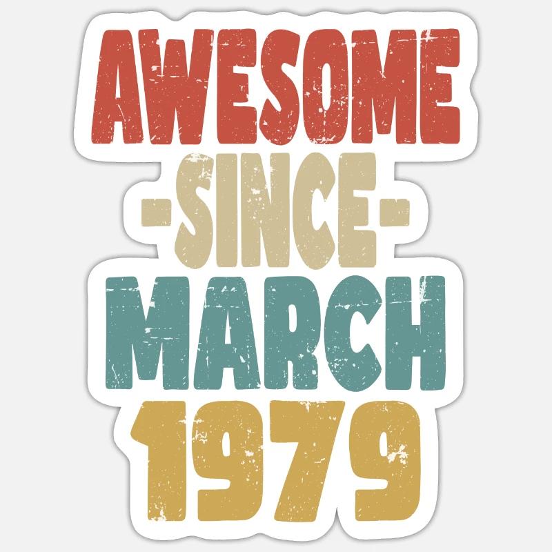 Génial mars 1979 - Sticker taille S (10 x 10 cm) - blanc mat