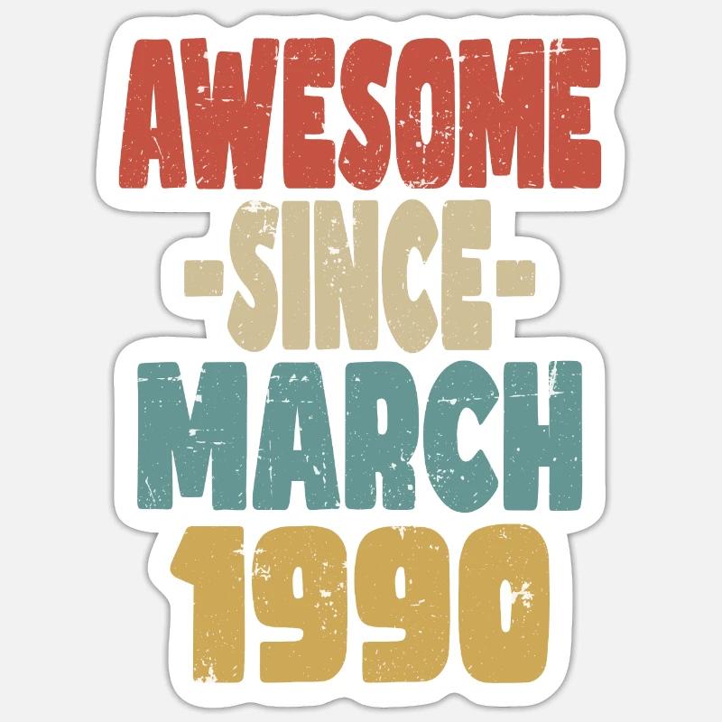 Génial mars 1990 - Sticker taille S (10 x 10 cm) - blanc mat