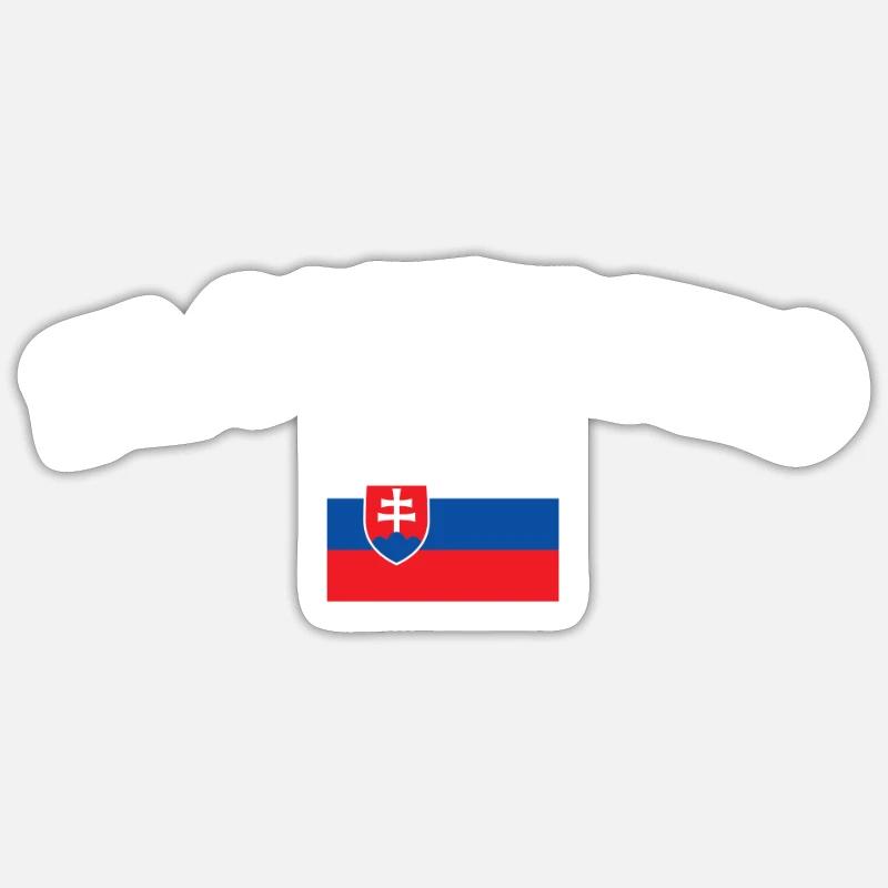 Slovensko Drapeau slovaque Slovaque - Sticker taille S (10 x 10 cm) - blanc mat