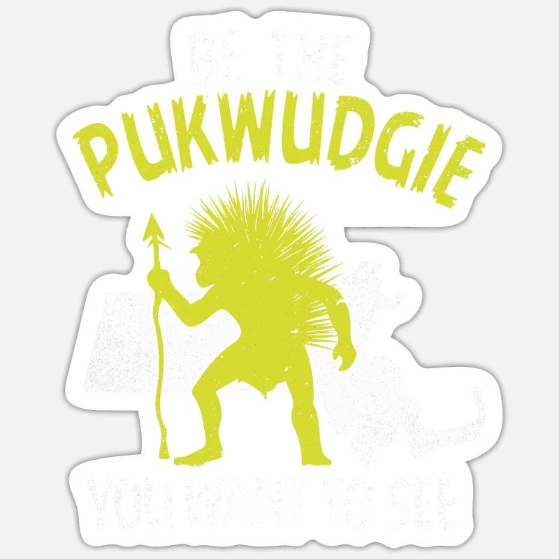Pukwudgie Kryptide Folklore Mythen - Sticker Größe S (10 x 10 cm) - Mattweiß