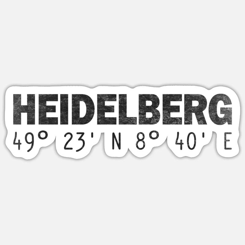 Heidelberg coordinates GPS - Sticker size S (10 x 10 cm) - white matte