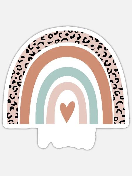 Priester-Regenbogen-Leopard. Lustige Priester-Anerkennung - Sticker Größe S (10 x 10 cm) - Mattweiß