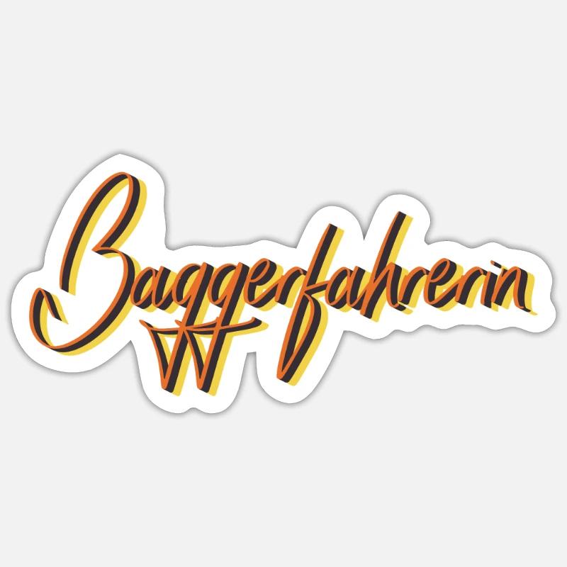 Bagger-Fahrer Abschluss-Geschenk Baggerfahrerin - Sticker Größe S (10 x 10 cm) - Mattweiß