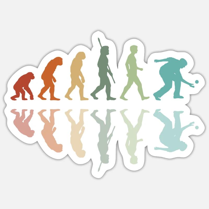 Évolution De Joueurs De Pétanque Sticker taille S (10 x 10 cm)