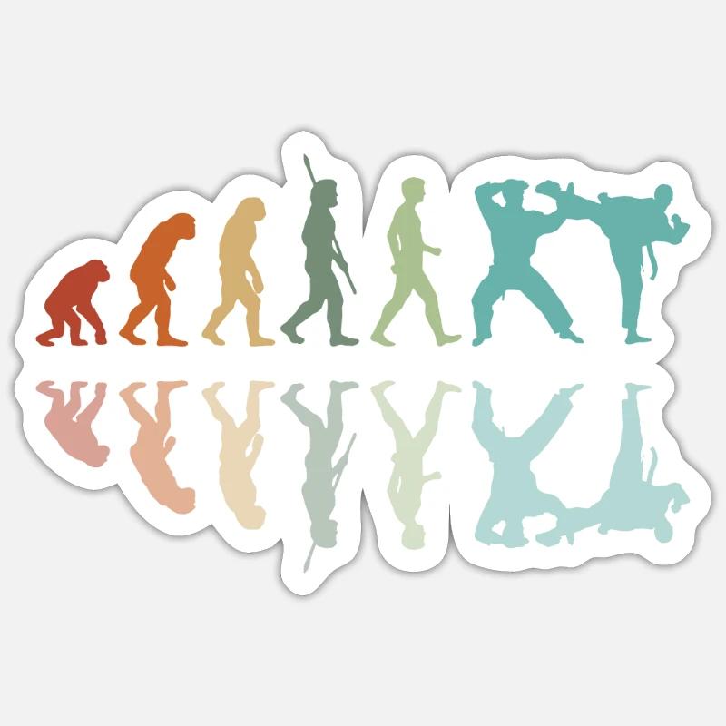 Karate Evolution - Sticker Größe S (10 x 10 cm) - Mattweiß