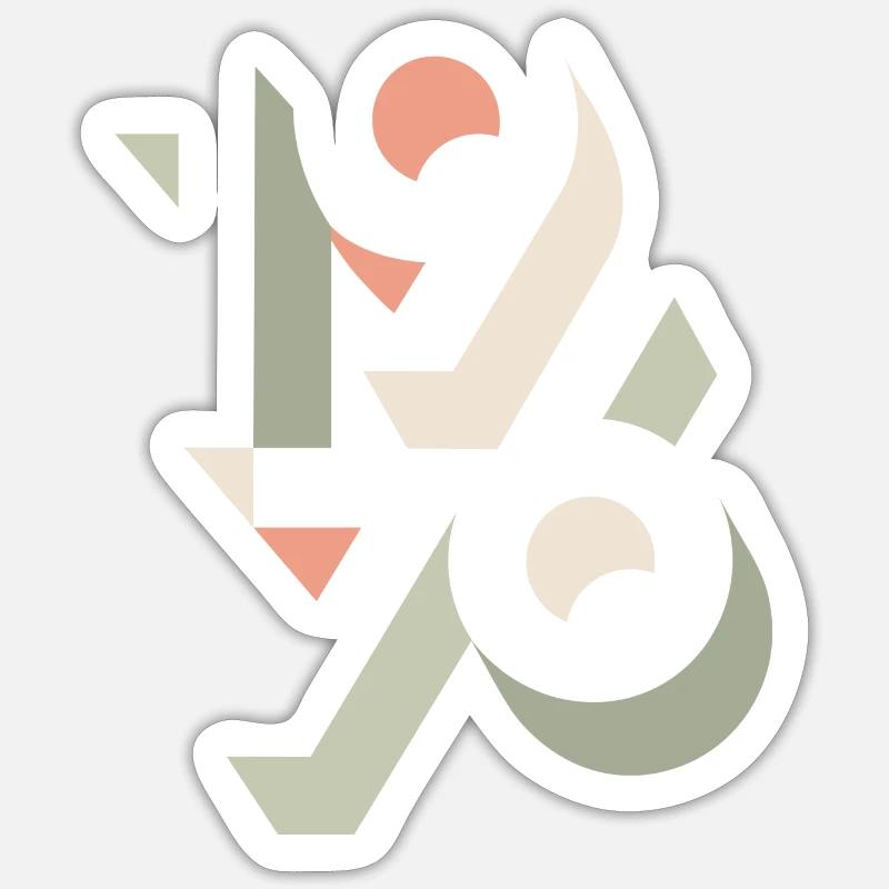 1976 Design rétro - Sticker taille S (10 x 10 cm) - blanc mat
