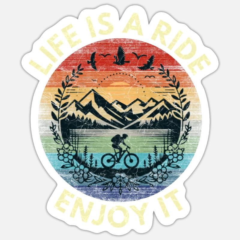 Das Leben ist eine Fahrt, genieße sie - Sticker Größe S (10 x 10 cm) - Mattweiß
