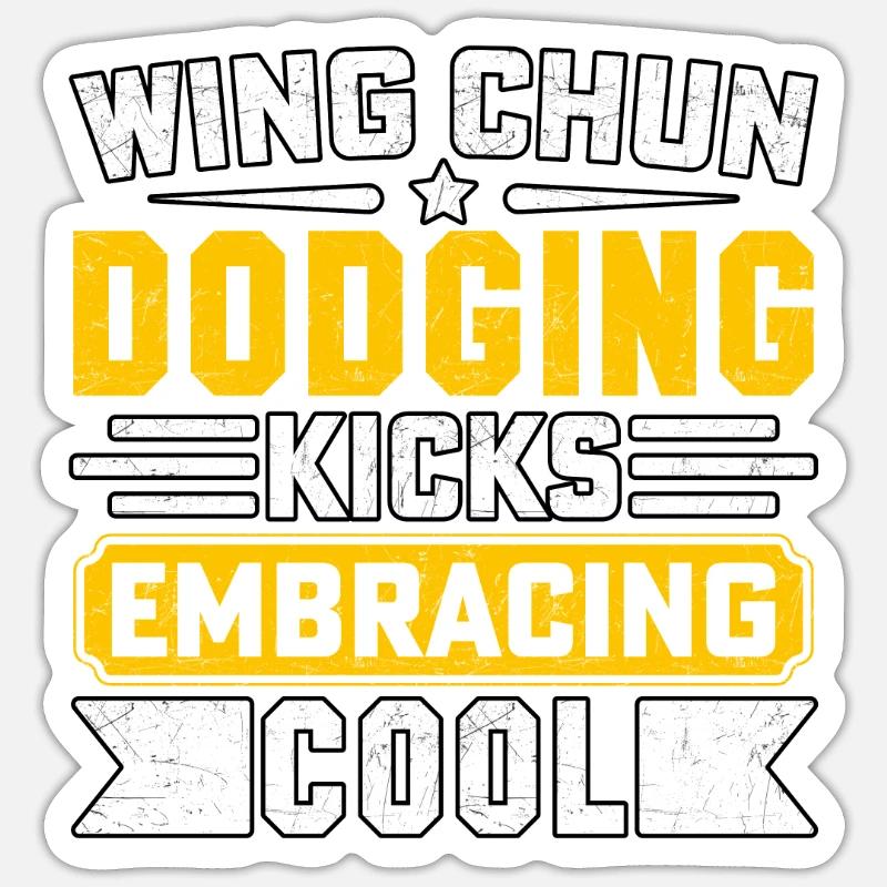 Wing Chun dodging kicks embracing cool Sticker size S (10 x 10 cm)