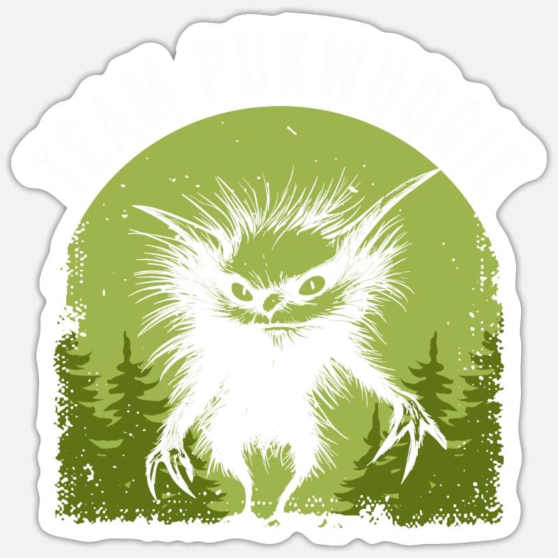 Pukwudgie Kryptide Folklore Mythen - Sticker Größe S (10 x 10 cm) - Mattweiß