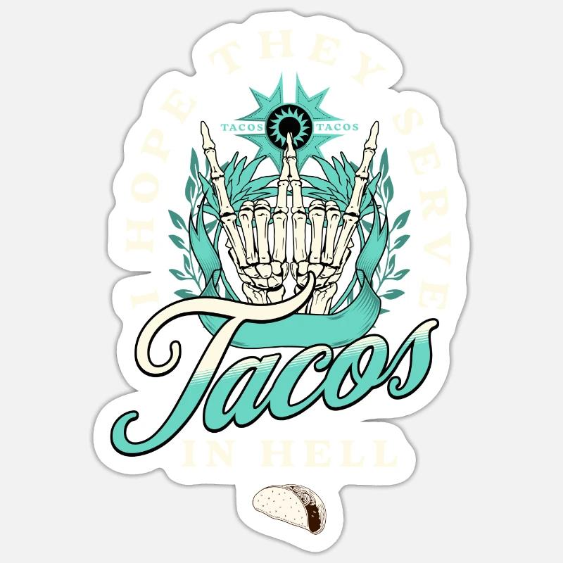 Taco - Sticker taille S (10 x 10 cm) - blanc mat