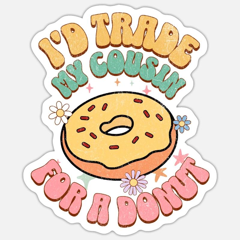 Donut - Sticker Größe S (10 x 10 cm) - Mattweiß