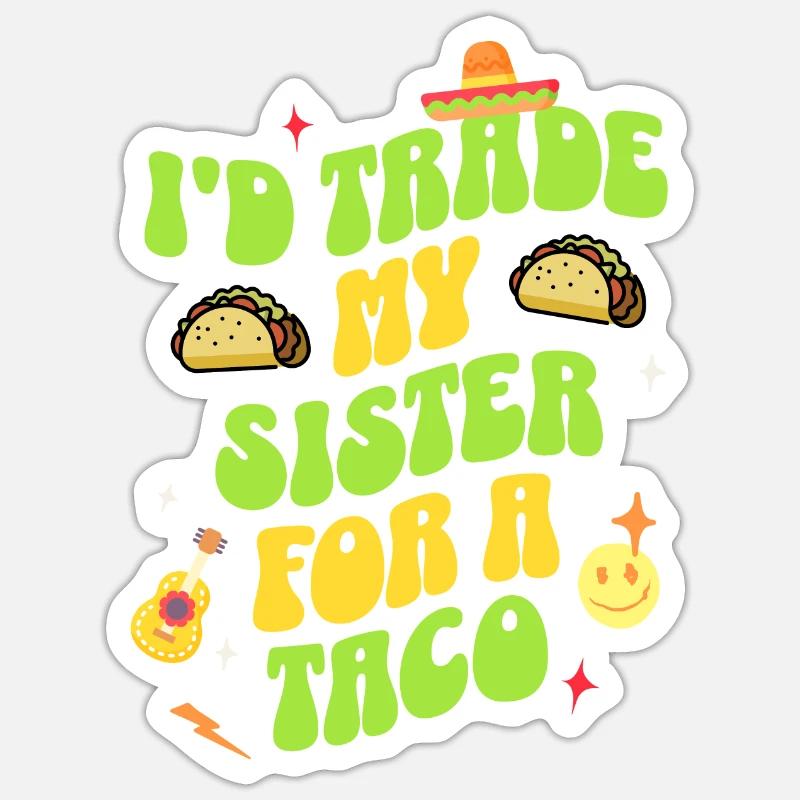 Taco - Sticker taille S (10 x 10 cm) - blanc mat
