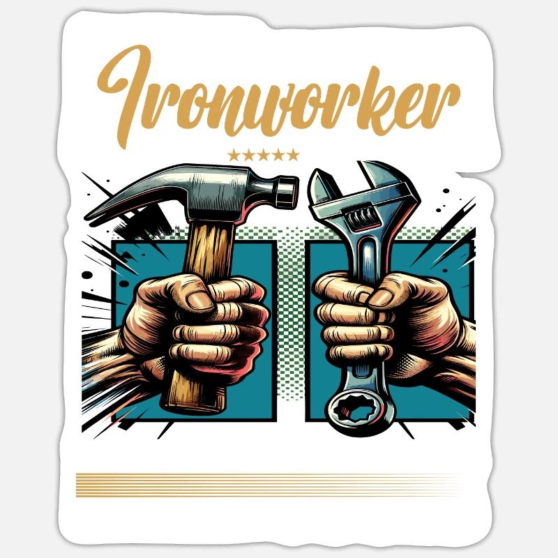 Ironworker Beruf Spruch Arbeiter Sticker Größe S (10 x 10 cm)