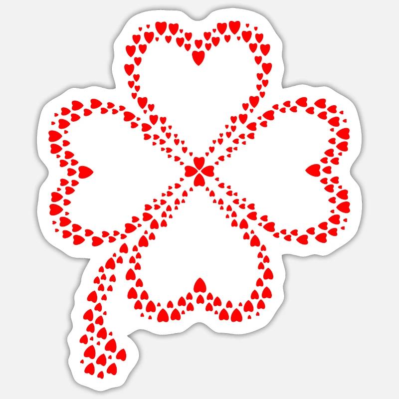 Conception de trèfle - Sticker taille S (10 x 10 cm) - blanc mat