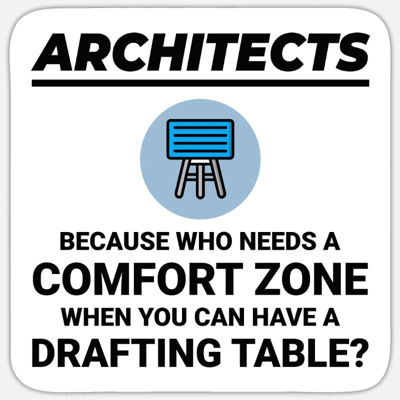 Architect Drafting Table Construction Architecture Sticker size S (10 x 10 cm)