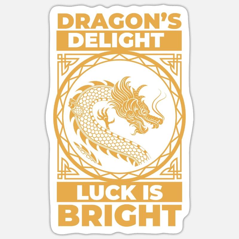 Année du Dragon 2024 - Sticker taille S (10 x 10 cm) - blanc mat