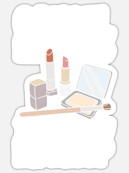 Lustiges Make Up Artist Maskenbildner Geschenk - Sticker Größe S (10 x 10 cm) - Mattweiß