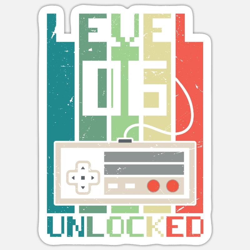 Level 6 Unlocked - Sticker size S (10 x 10 cm) - white matte