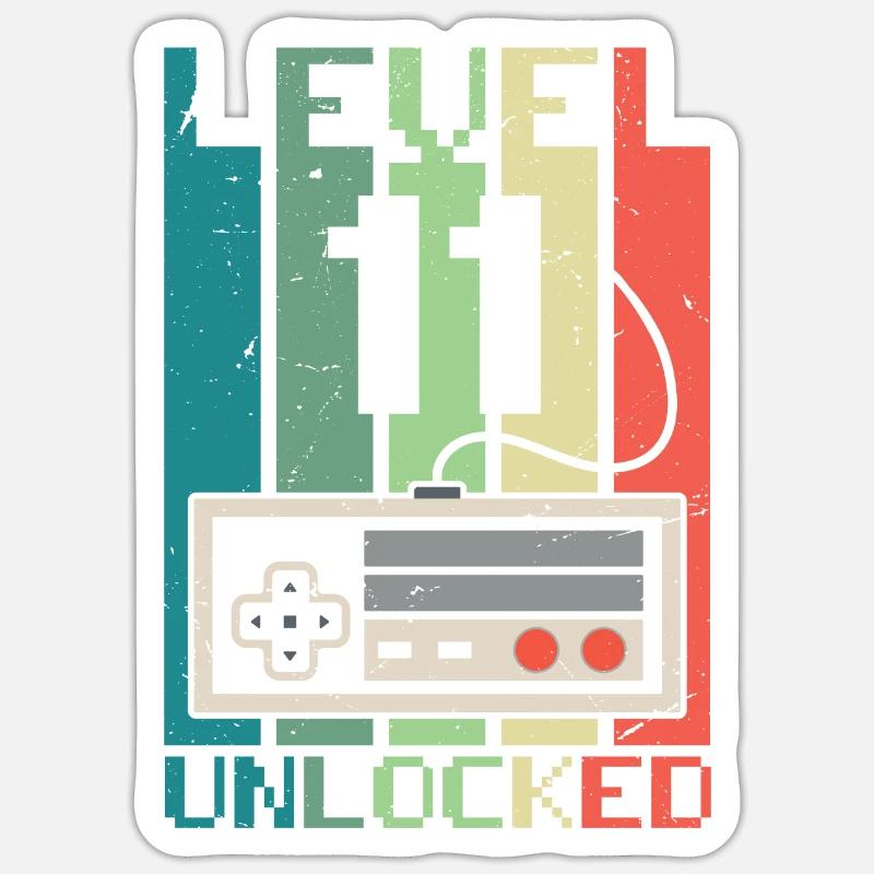 Niveau 11 débloqué - Sticker taille S (10 x 10 cm) - blanc mat