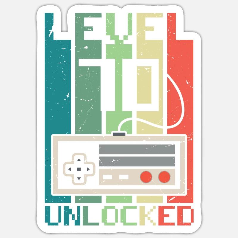 Niveau 70 débloqué - Sticker taille S (10 x 10 cm) - blanc mat