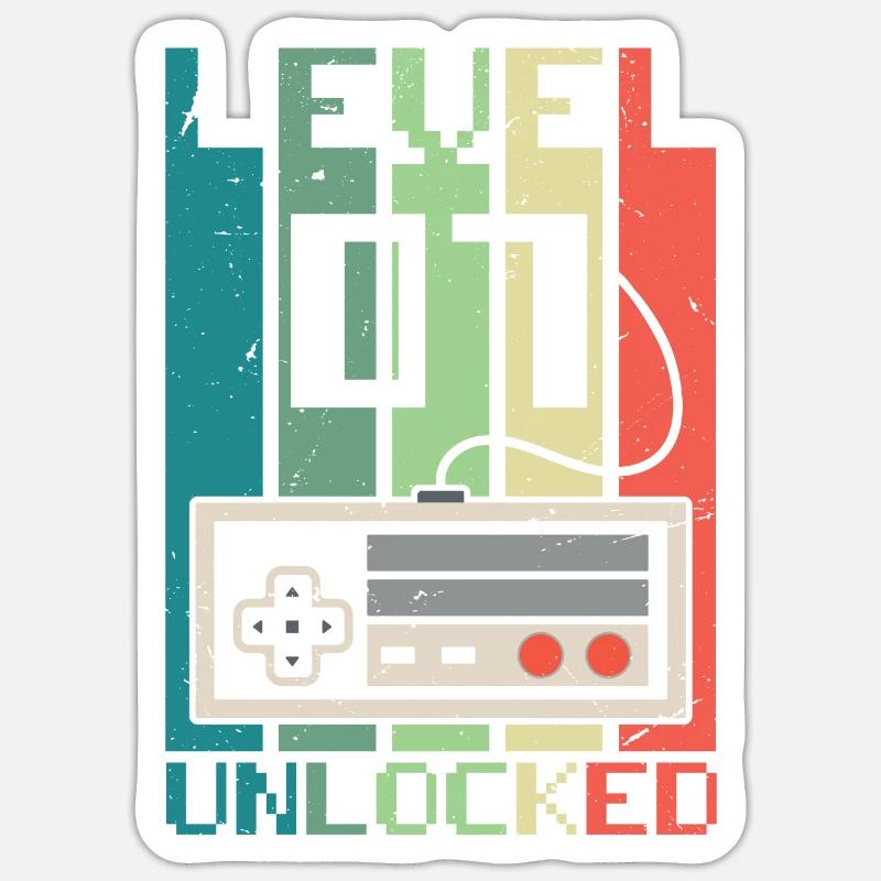 Niveau 7 débloqué - Sticker taille S (10 x 10 cm) - blanc mat