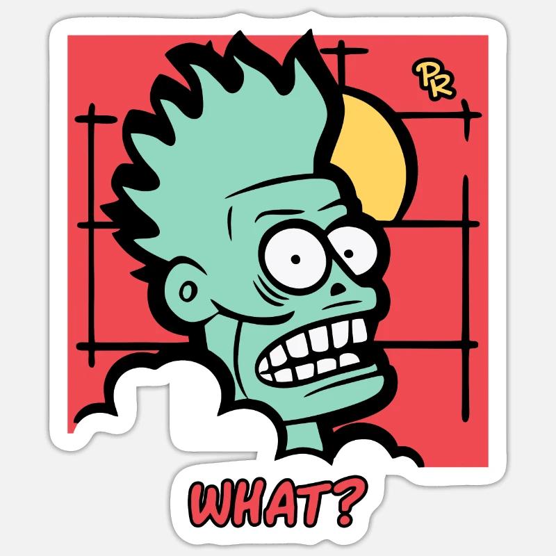 Zombie asks: What? Sticker size S (10 x 10 cm)