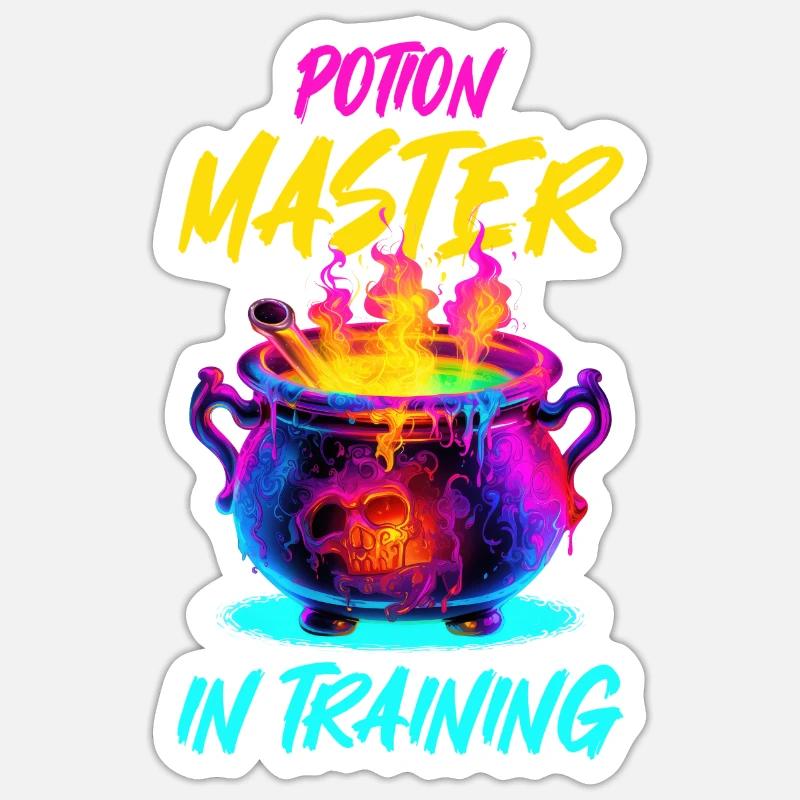 Potion Master In Training Witch Halloween Cauldron Sticker Größe S (10 x 10 cm)