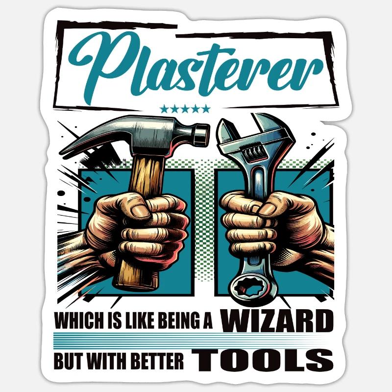 Plasterer Beruf Spruch Arbeiter Sticker Größe S (10 x 10 cm)