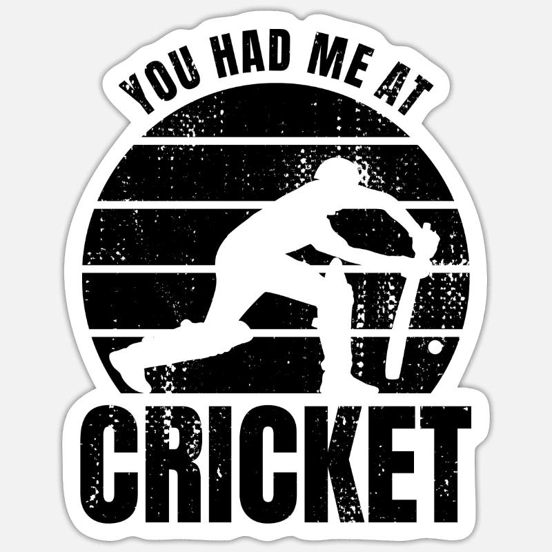 Tu m’as eu au cricket - Sticker taille S (10 x 10 cm) - blanc mat
