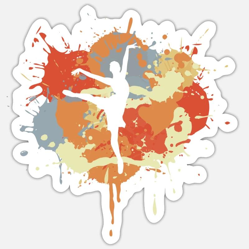 Ballet Dancer Drawing - Sticker size S (10 x 10 cm) - white matte