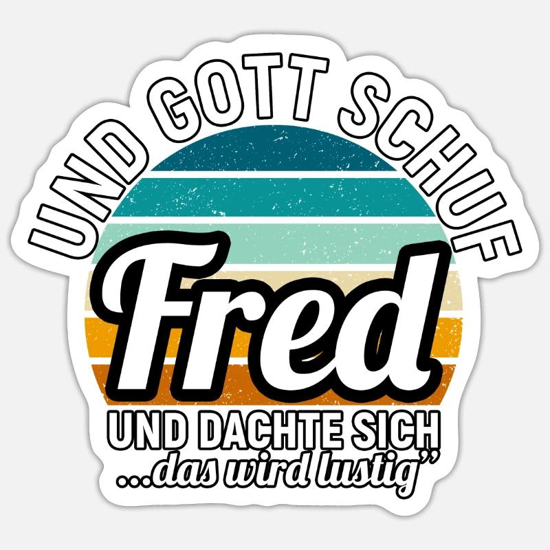 Fred - Sticker Größe S (10 x 10 cm) - Mattweiß
