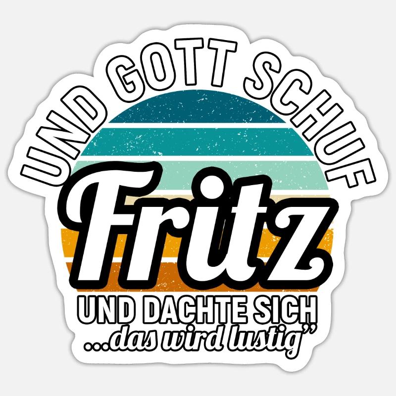 Fritz - Sticker Größe S (10 x 10 cm) - Mattweiß